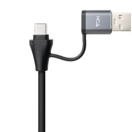 Nanocable Conversor USB-C y USB-A a Ethernet RJ45 y 3xUSB-A 3.0 Gris 15cm